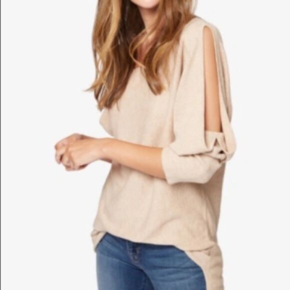Sanctuary Gillian Cold-shoulder Sweater In Heathr Pearl XS NWT - Picture 1 of 12